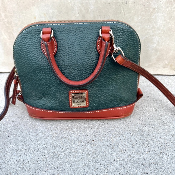 DOONEY & BURKE kirby BITSY satchel Handbag purse shoulder strap crossbody green - Picture 5 of 14